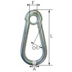 MOUSQUETON À ŒIL « POIRE » ACIER ZINGUÉ